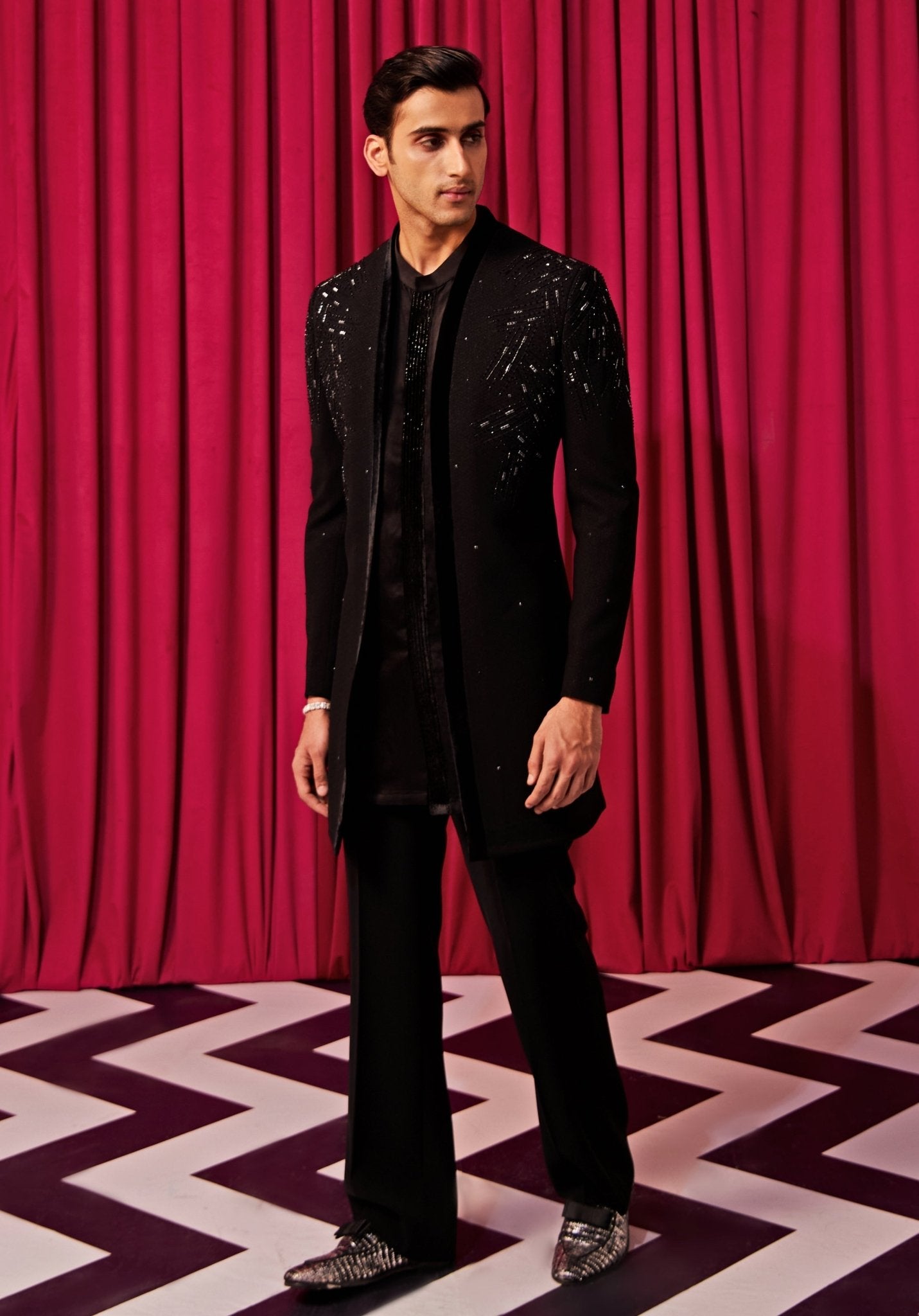 Black sherwani hotsell