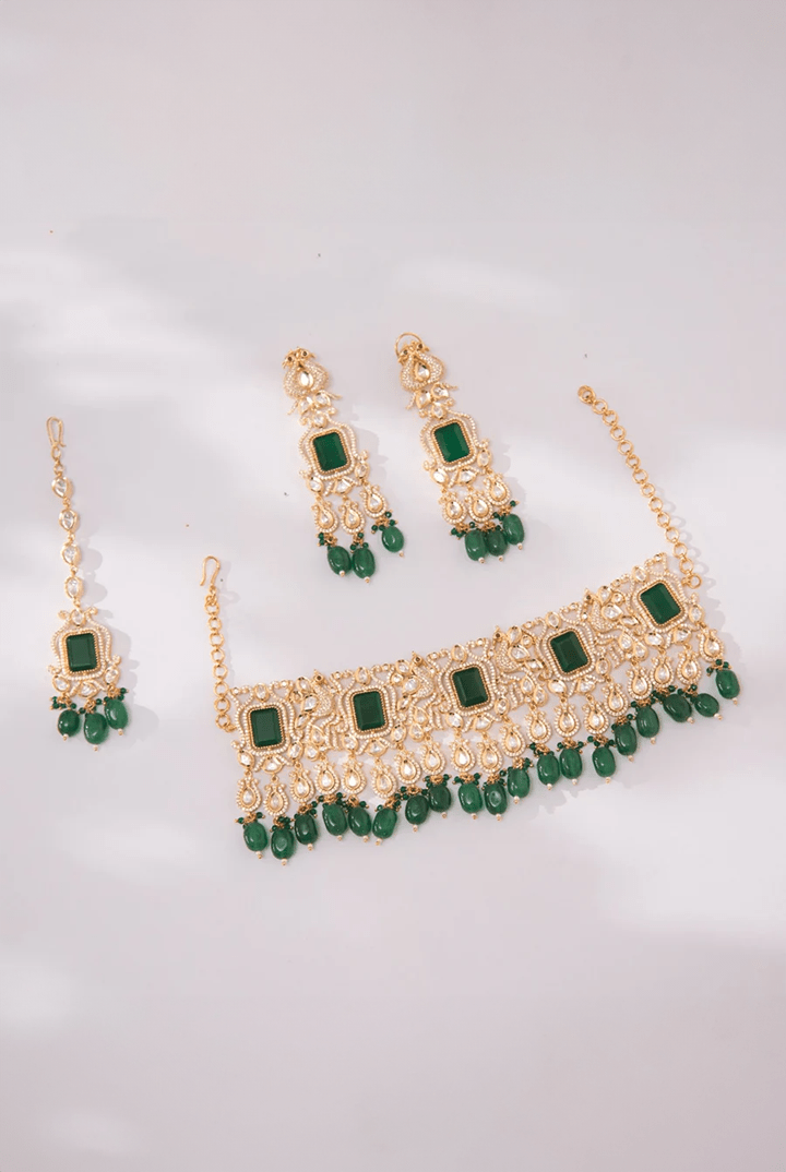 Kundan hotsell and Emerald Choker Set