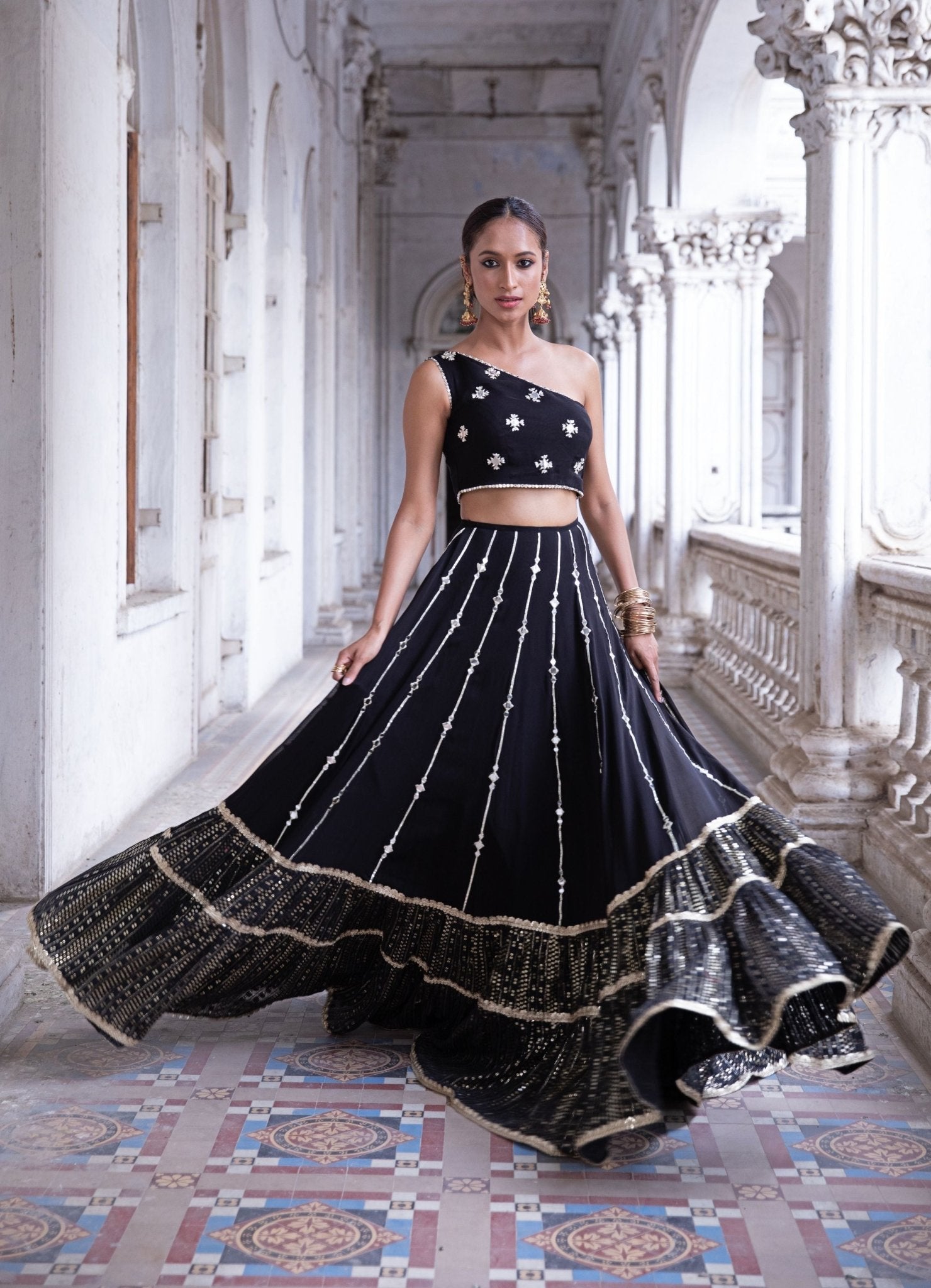 Black lehenga dress hotsell