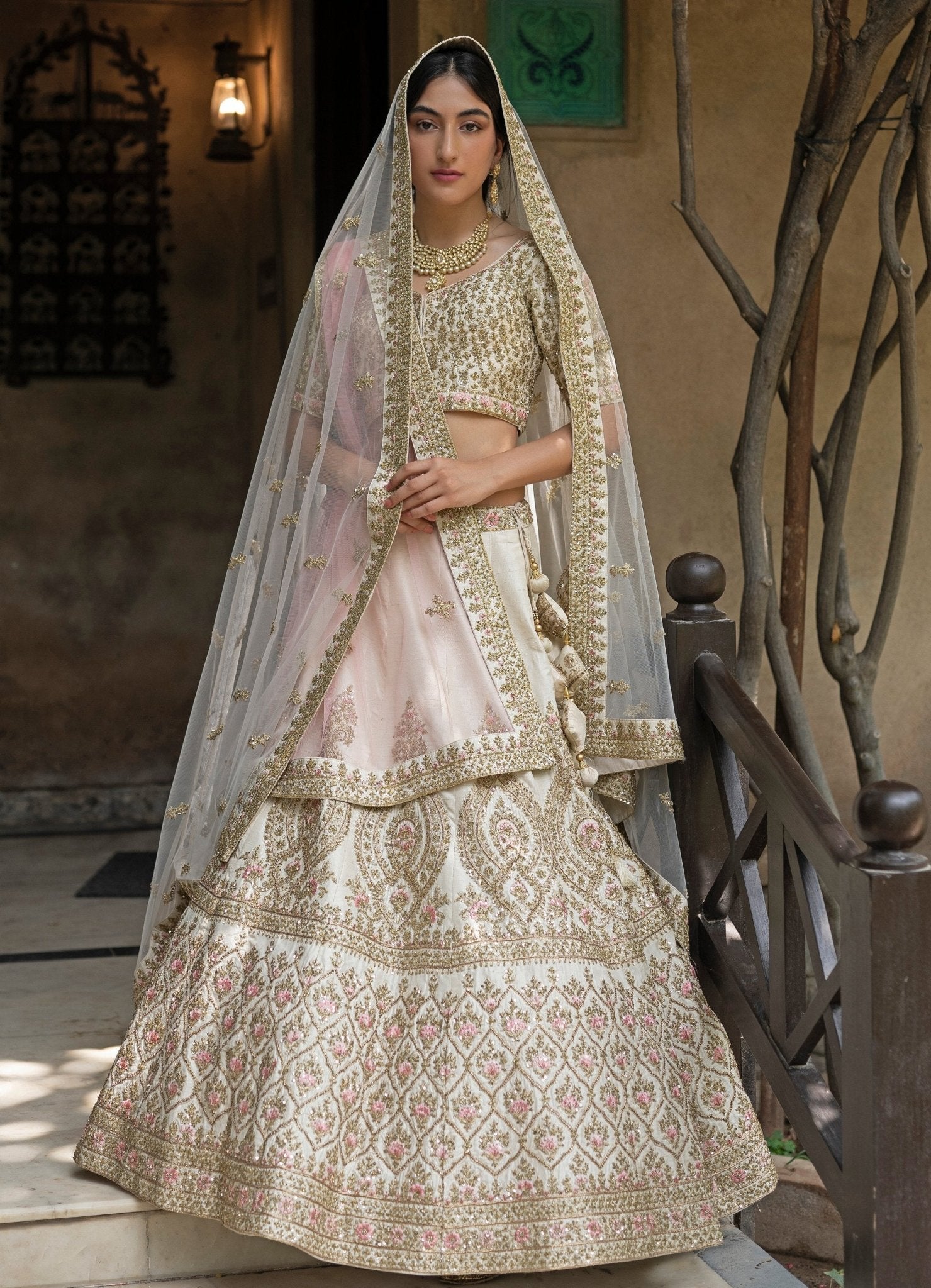 bridal double dupatta lehenga