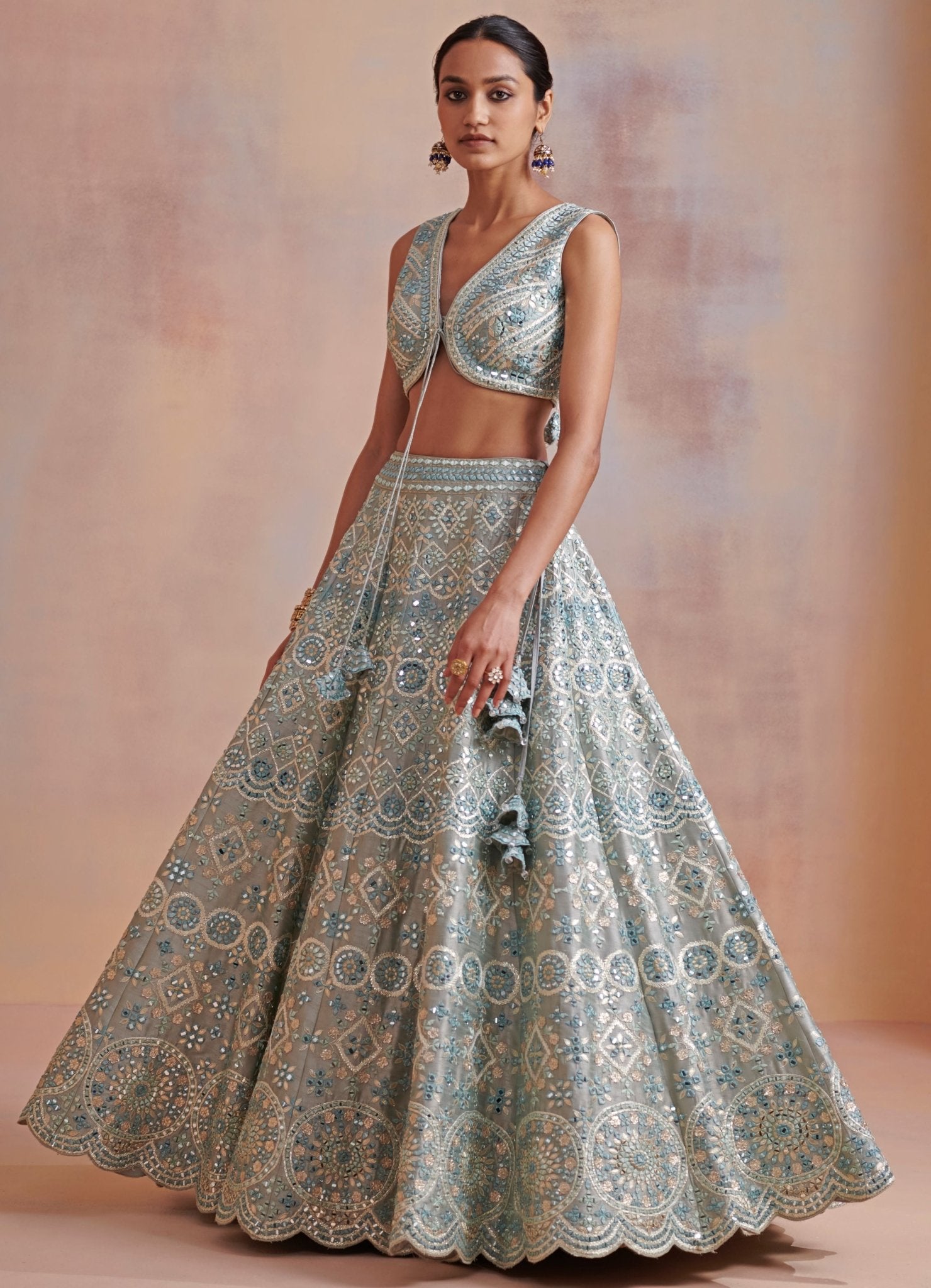 Aqua Ombre Lehenga Set-Shrena Hirawat-Fabilicious Fashion