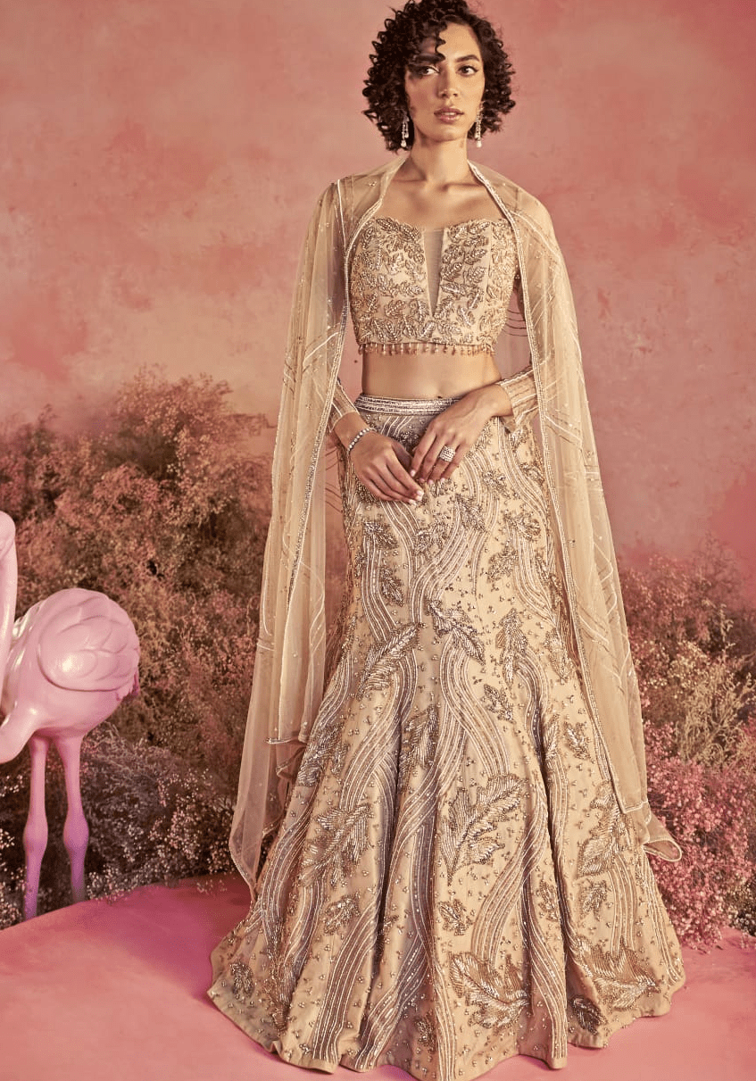 Fish cut shop bridal lehenga