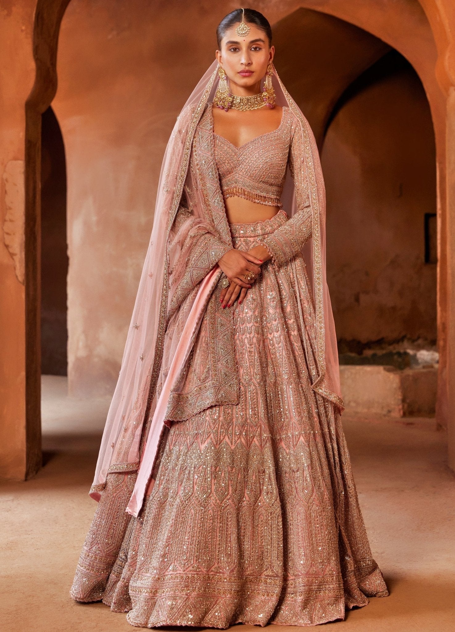 Rose pink shop bridal lehenga