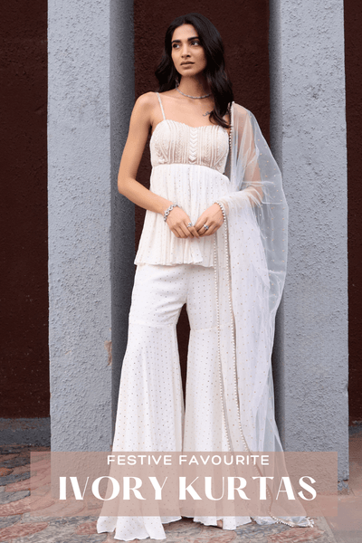 Elevate Your Festive Look with Ivory Salwar Kurtas