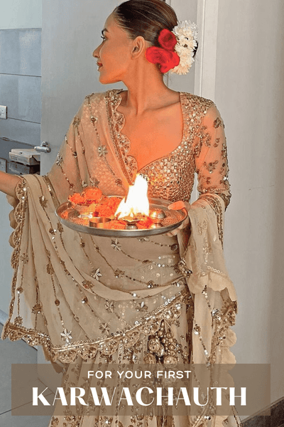 The Ultimate Guide to Lehenga & Saree Styles for Your First Karwachauth