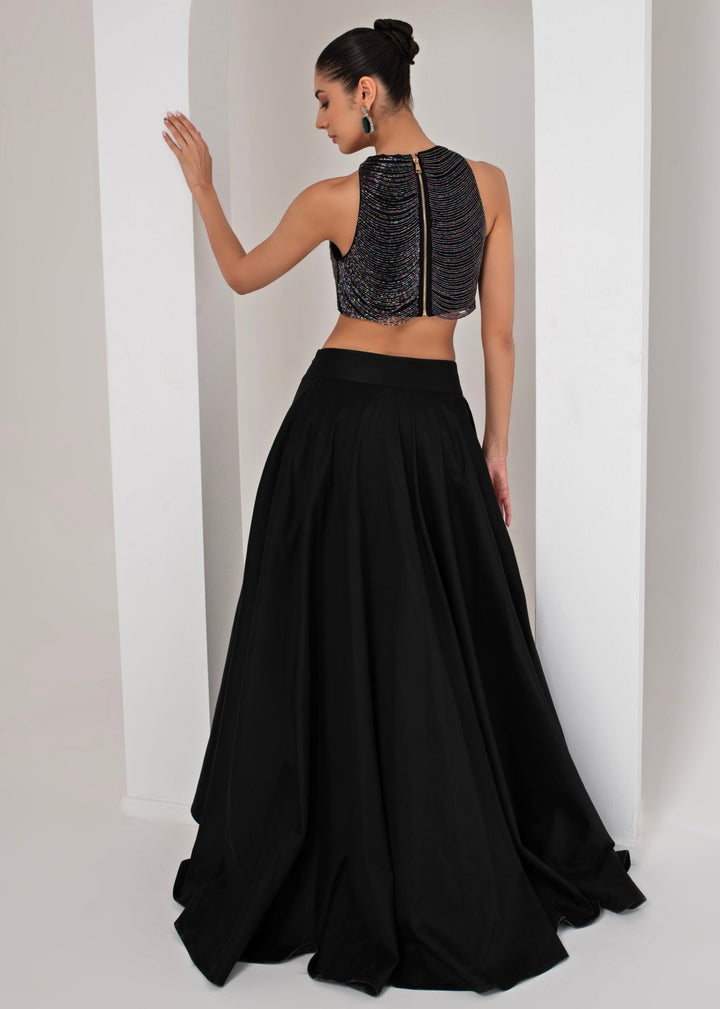 Black High Low Skirt with Nalki Blouse