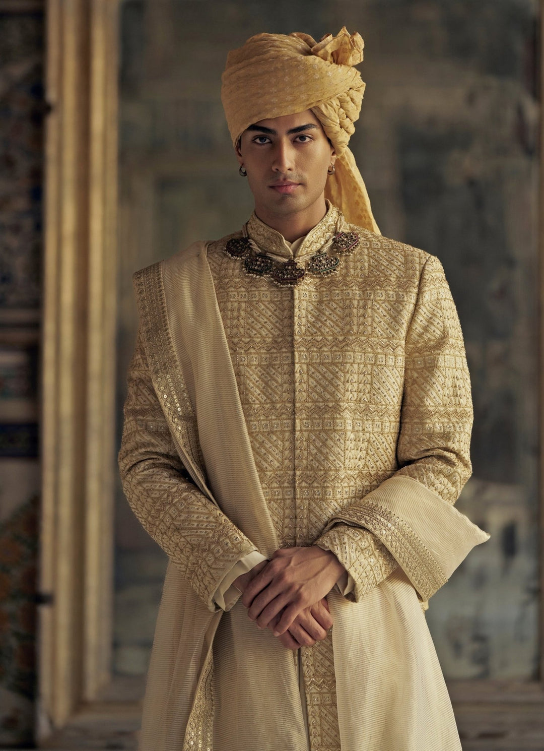 Mens banarasi sherwani best sale