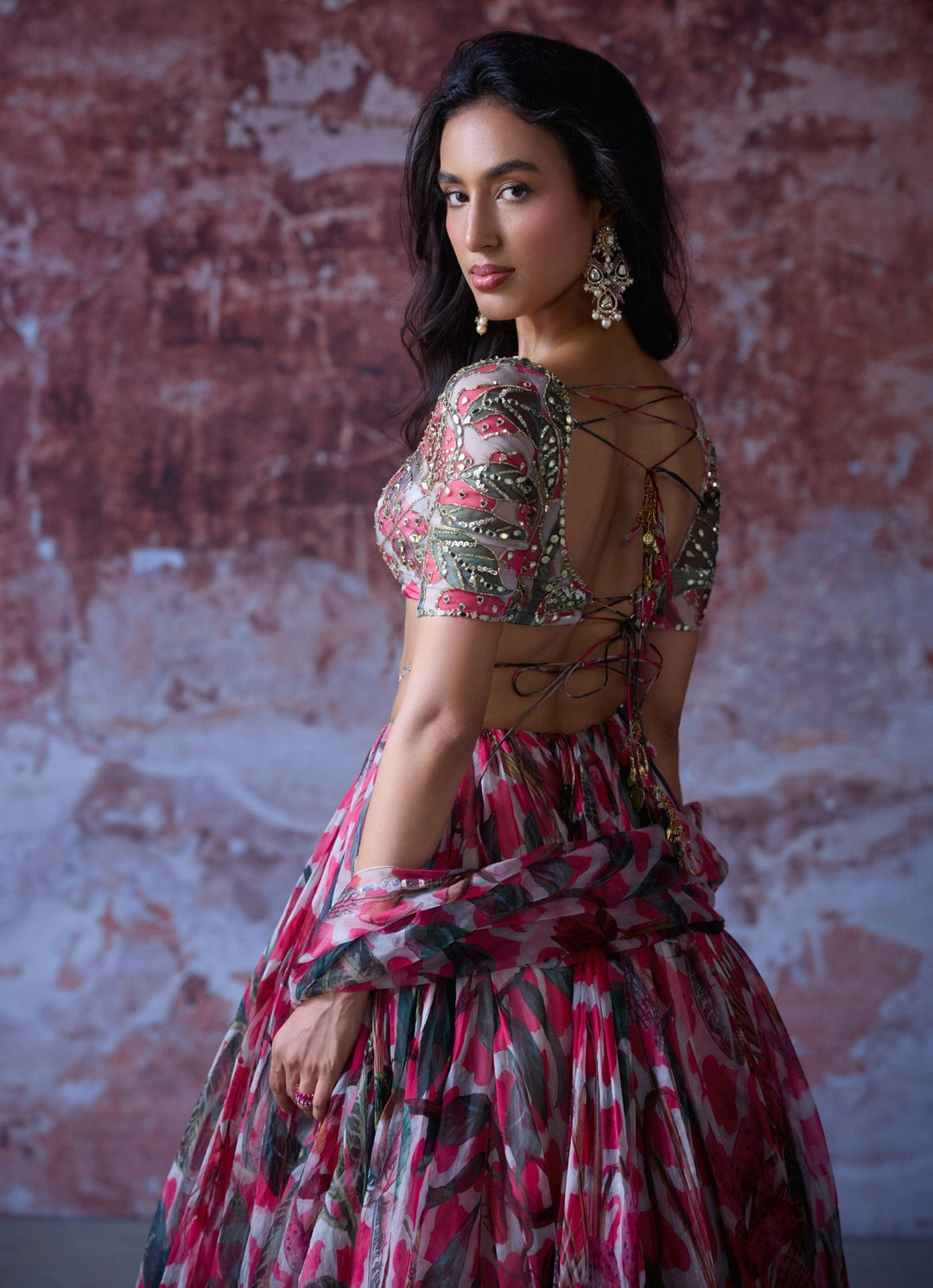 Hot model in lehenga best sale