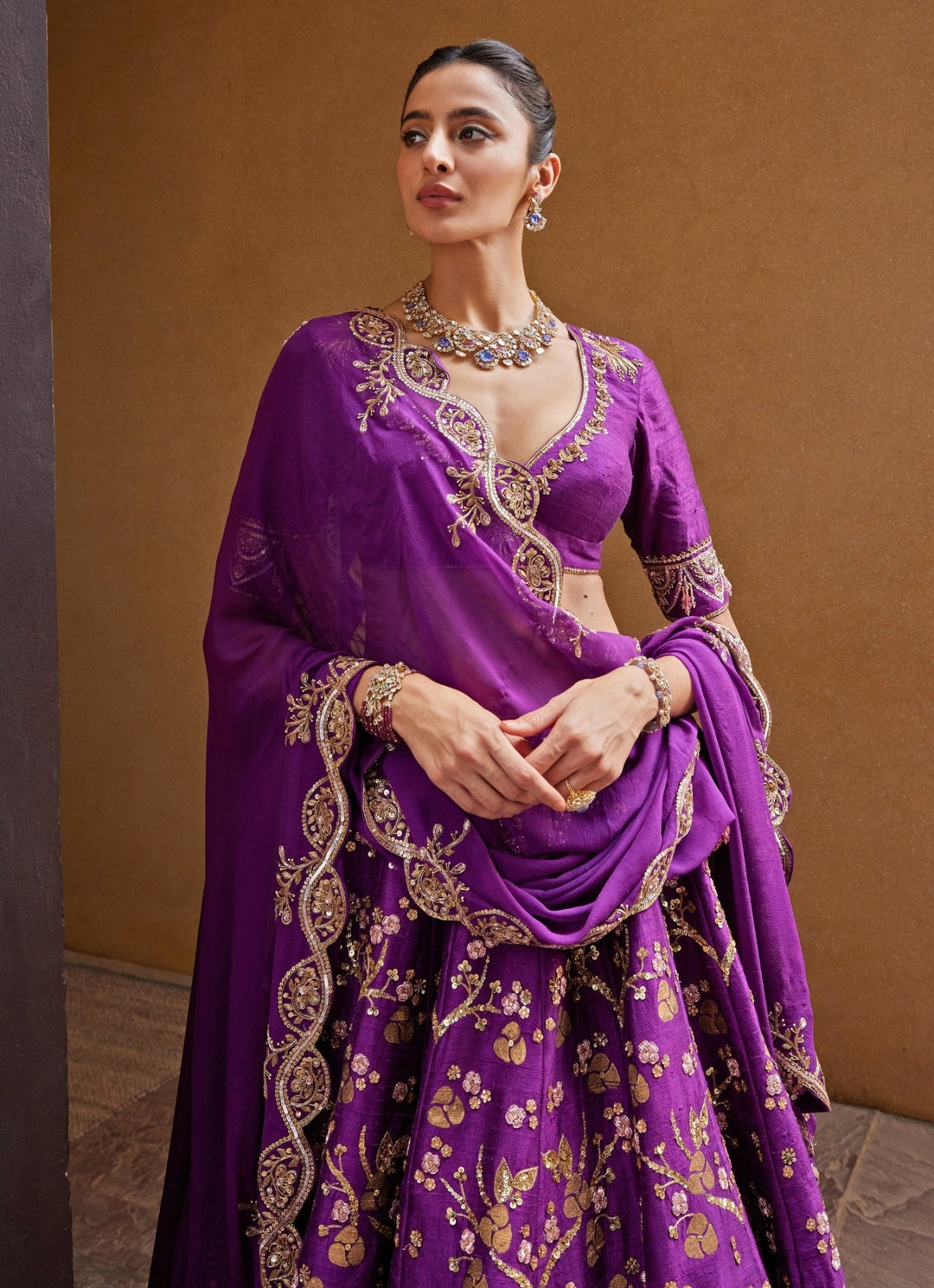 Plum Purple Exotic Princess Royal Lehenga hotsell