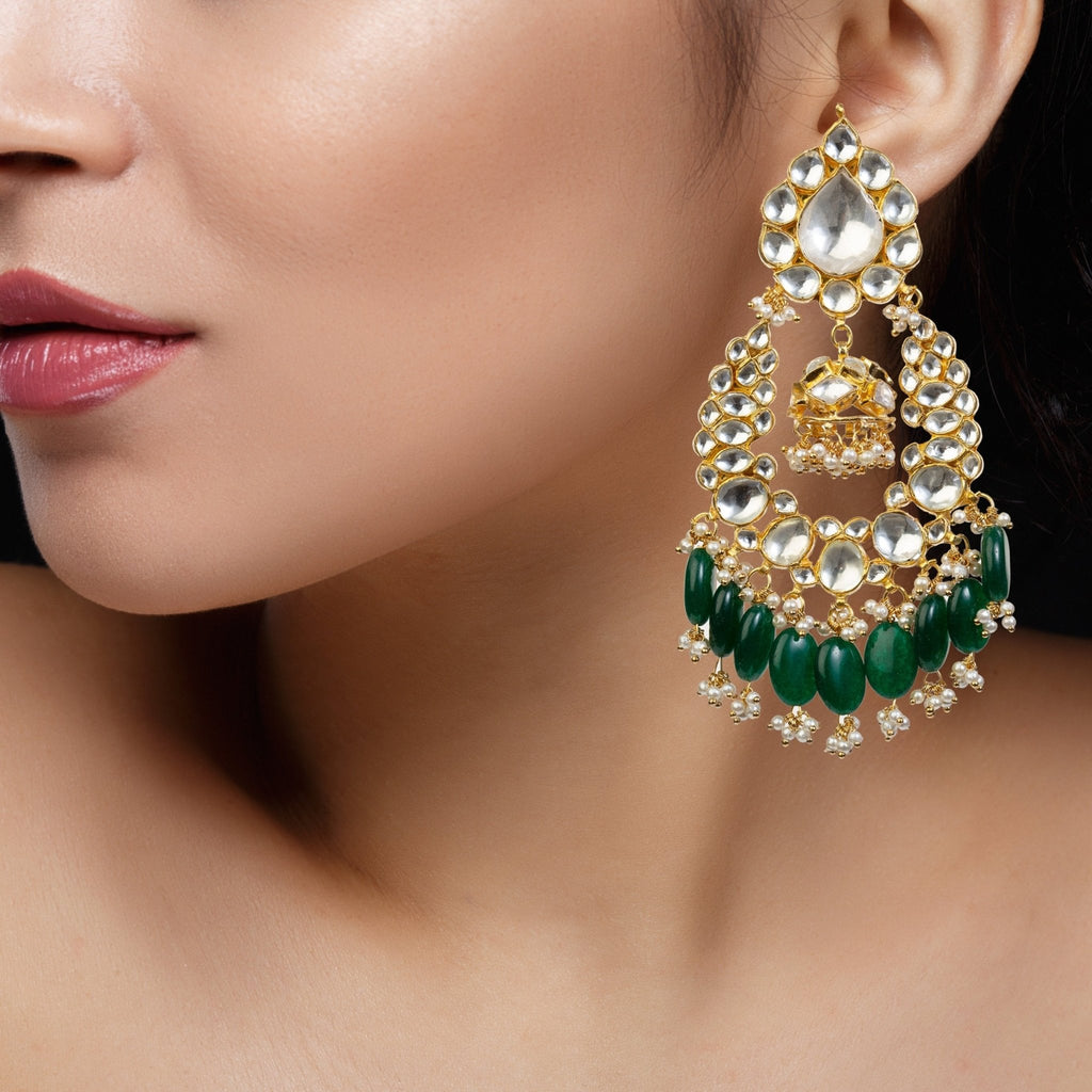 Peacock Blue Piece Earring Riana By Shikha Jindal-, 43% OFF