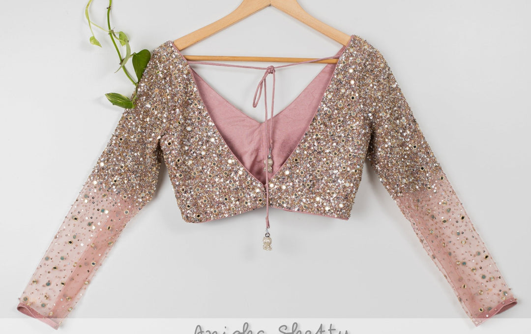 Pink sequin blouse hotsell