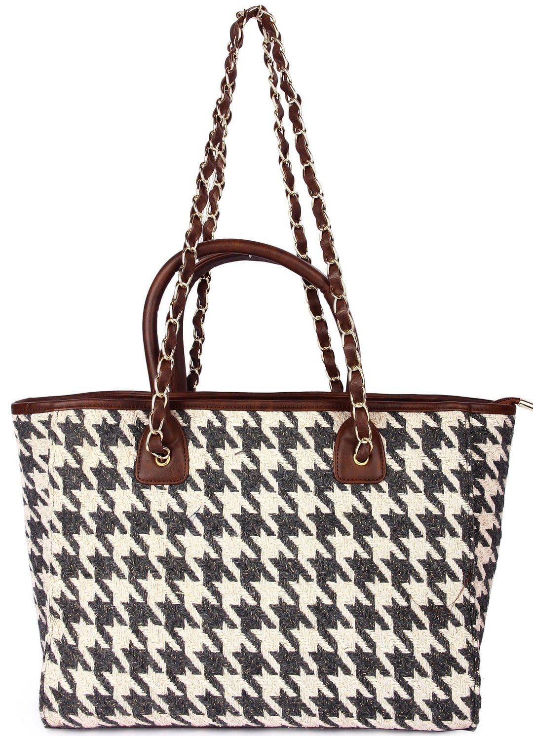 Houndstooth tote bag sale