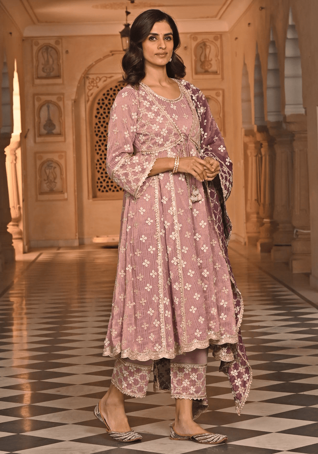 Banarasi silk anarkali best sale