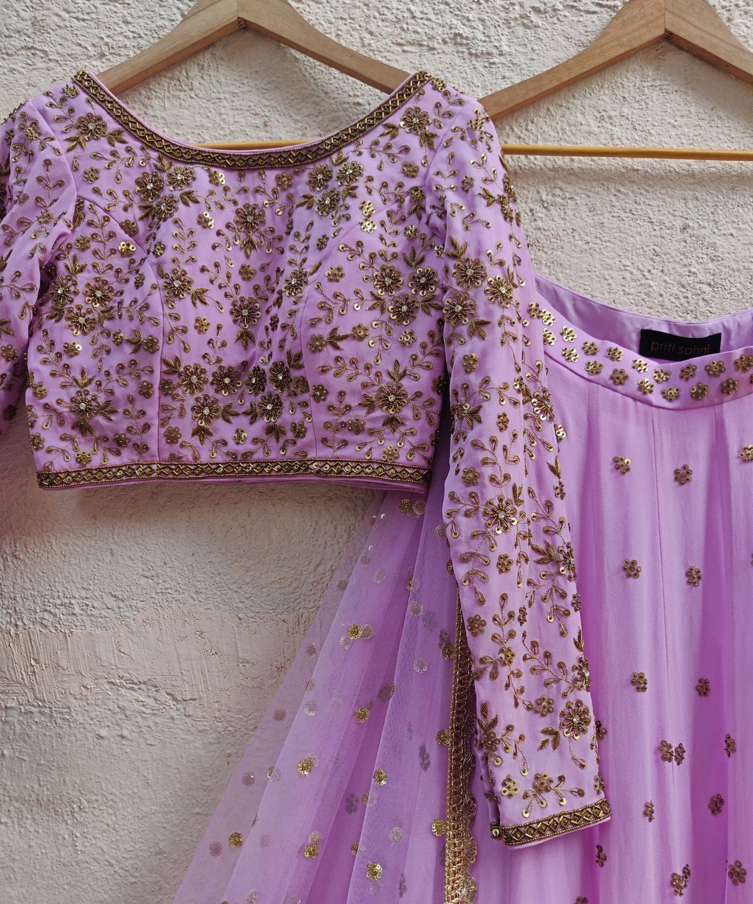 Lavender Embroidered Lehenga Set - Priti Sahni- Fabilicious Fashion