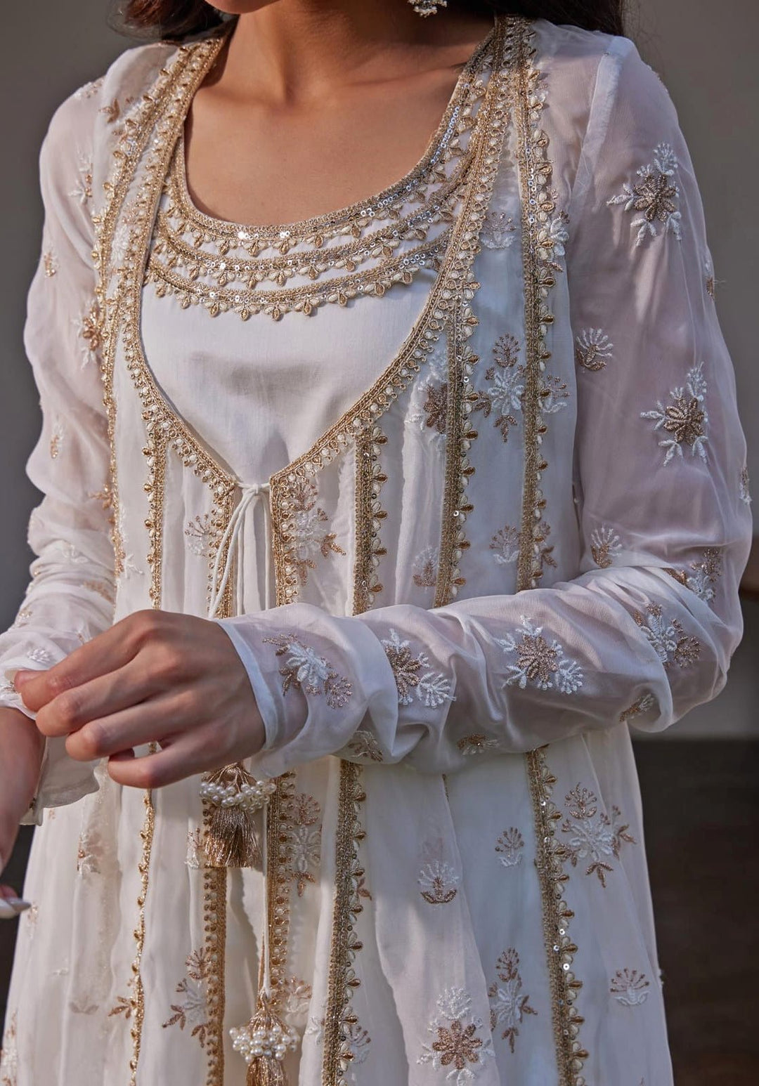 Off white gold anarkali hotsell