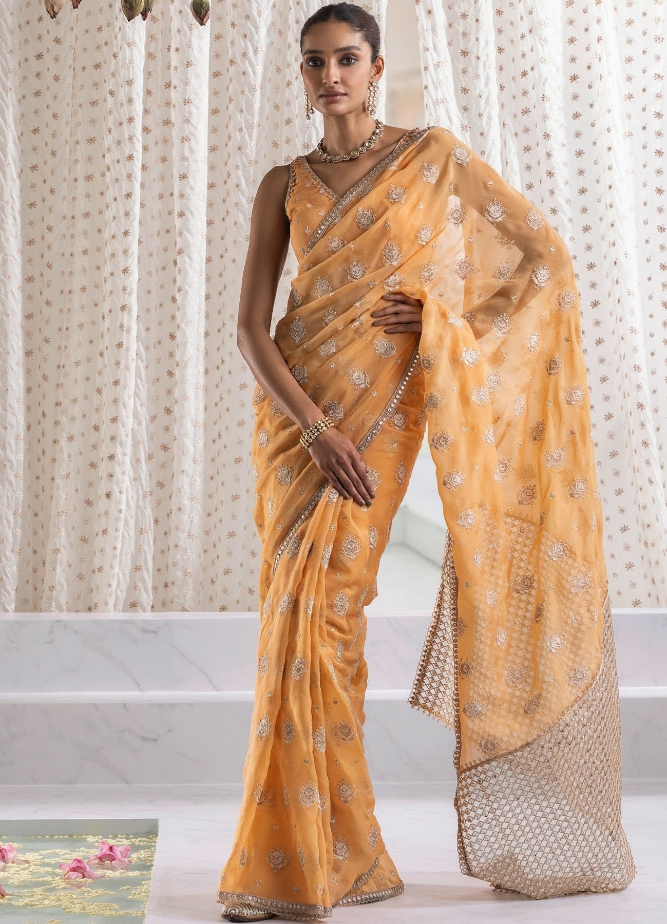 Buy Orange Sarees for Women by Ms Retail Online | Ajio.com