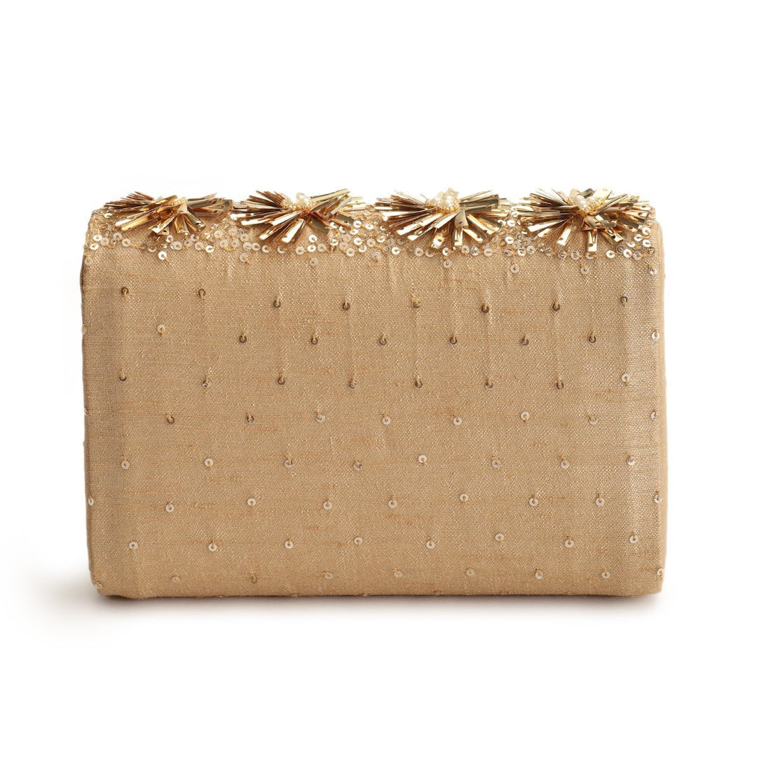 Rust coloured clutch bag on sale