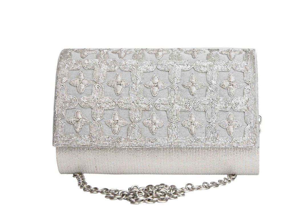 Silver Sparkle Clutch The Purple Sack Fabilicious Fashion