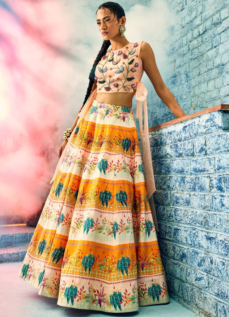 Navratri Special Yellow Color Printed Lehenga Choli